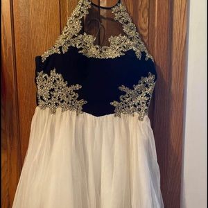 Gold/White Blondie Homecoming Dress